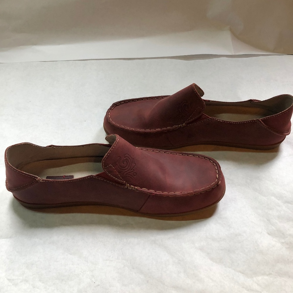 Olukai Nohea Nubuck Leather Loafers US 10 EU 40